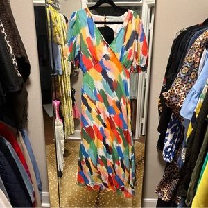 Watercolor maxi dress